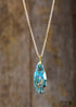 Boho Necklace, BlueTurquoise Eclipe Pendant